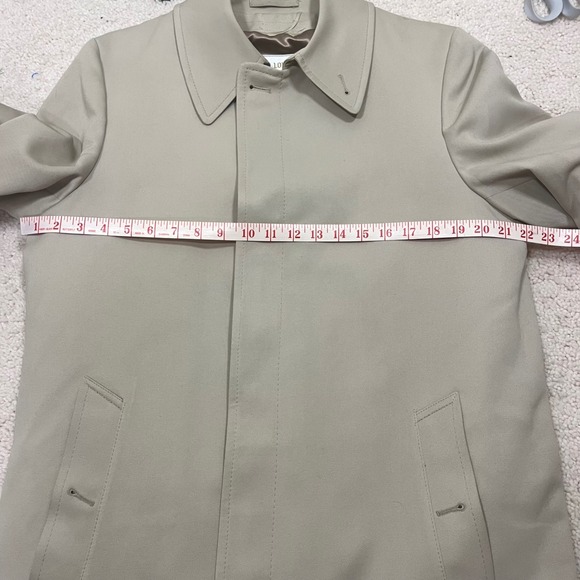 Vintage London Fog Mens Tan Trench Coat Zip Out Faux Fur Liner 38 Reg Beige - Picture 12 of 15